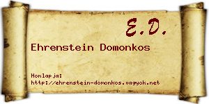 Ehrenstein Domonkos névjegykártya